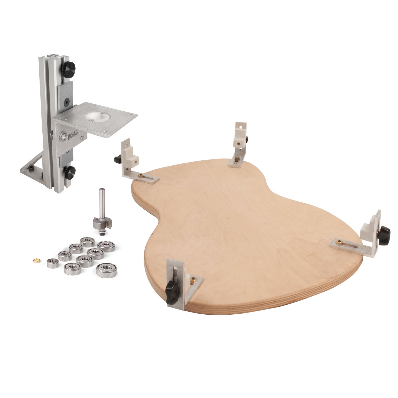 TrueChannel Binding Router Jig with Guitar Body Cradle and Binding Bit Set