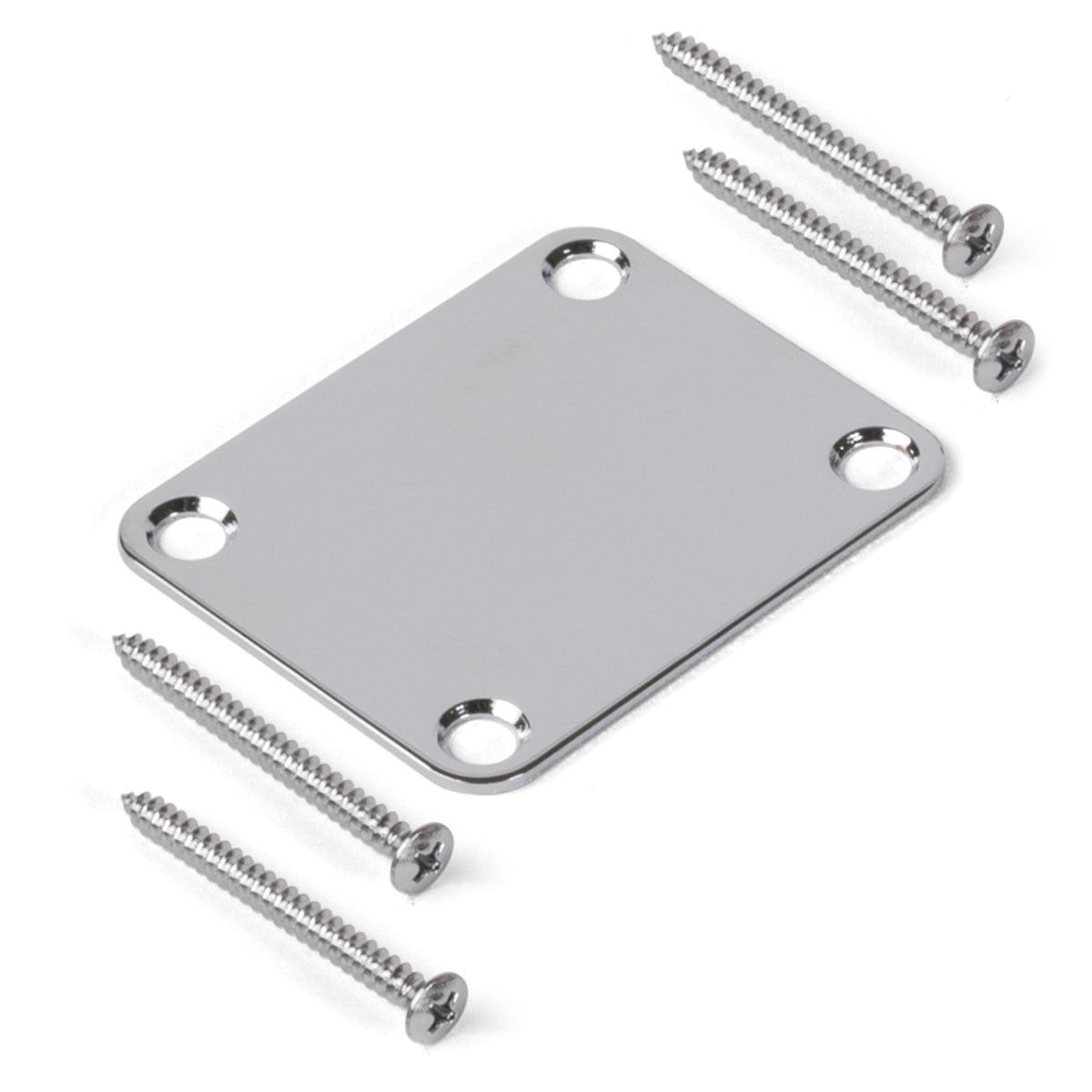 Gotoh Neck Mounting Plate, Chrome, with screws
