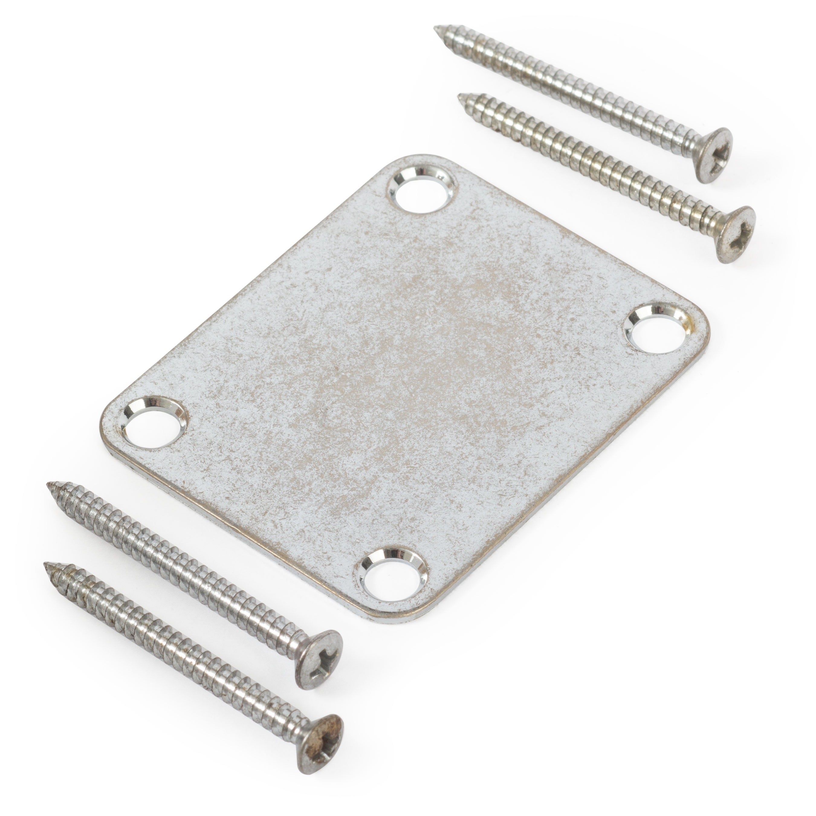 Gotoh Neck Mounting Plate, Relic Chrome, with screws
