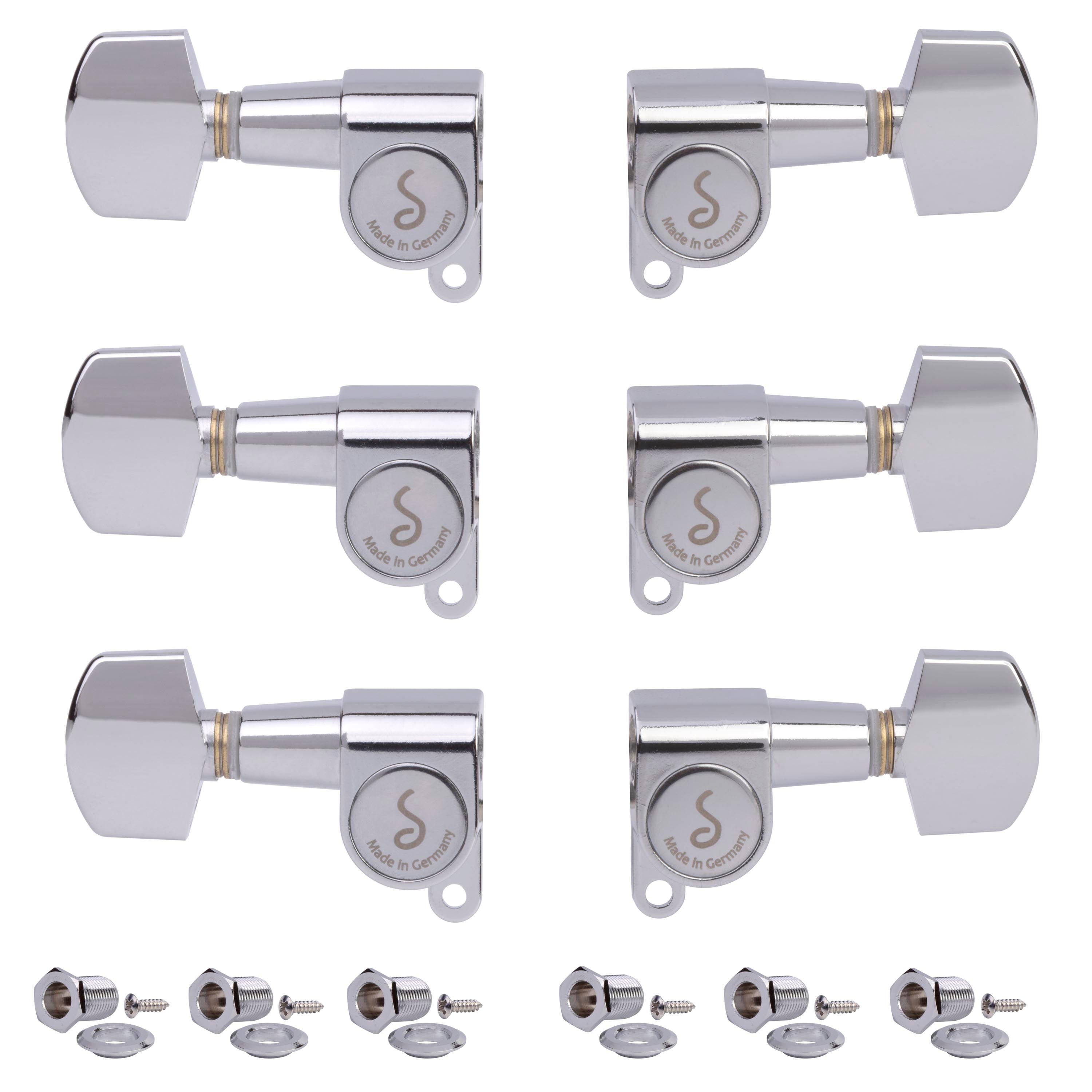 Schaller M-6 Mini 3+3 Guitar Machines, Chrome