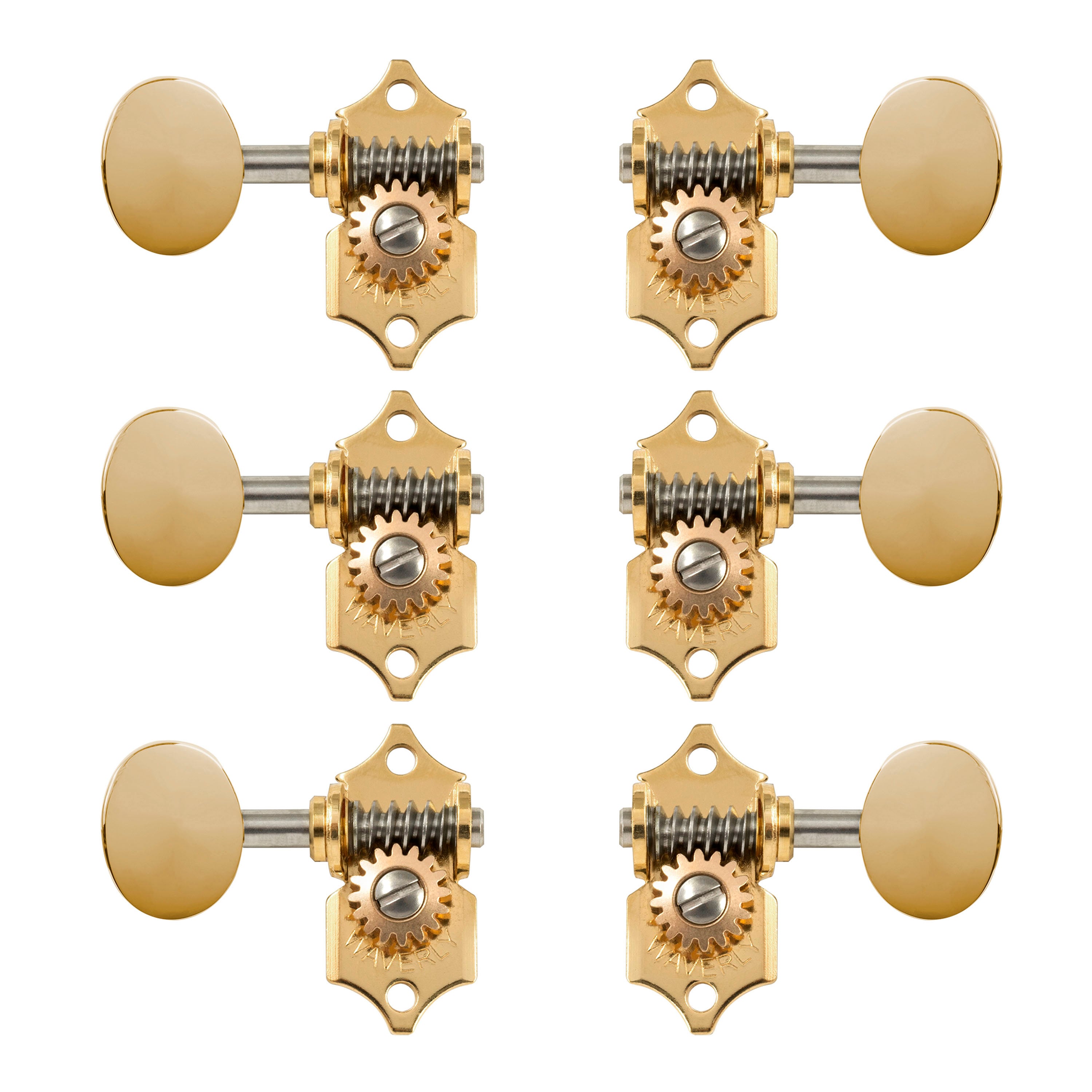Waverly Guitar Tuners with Vintage Oval Knobs for Slotted Pegheads