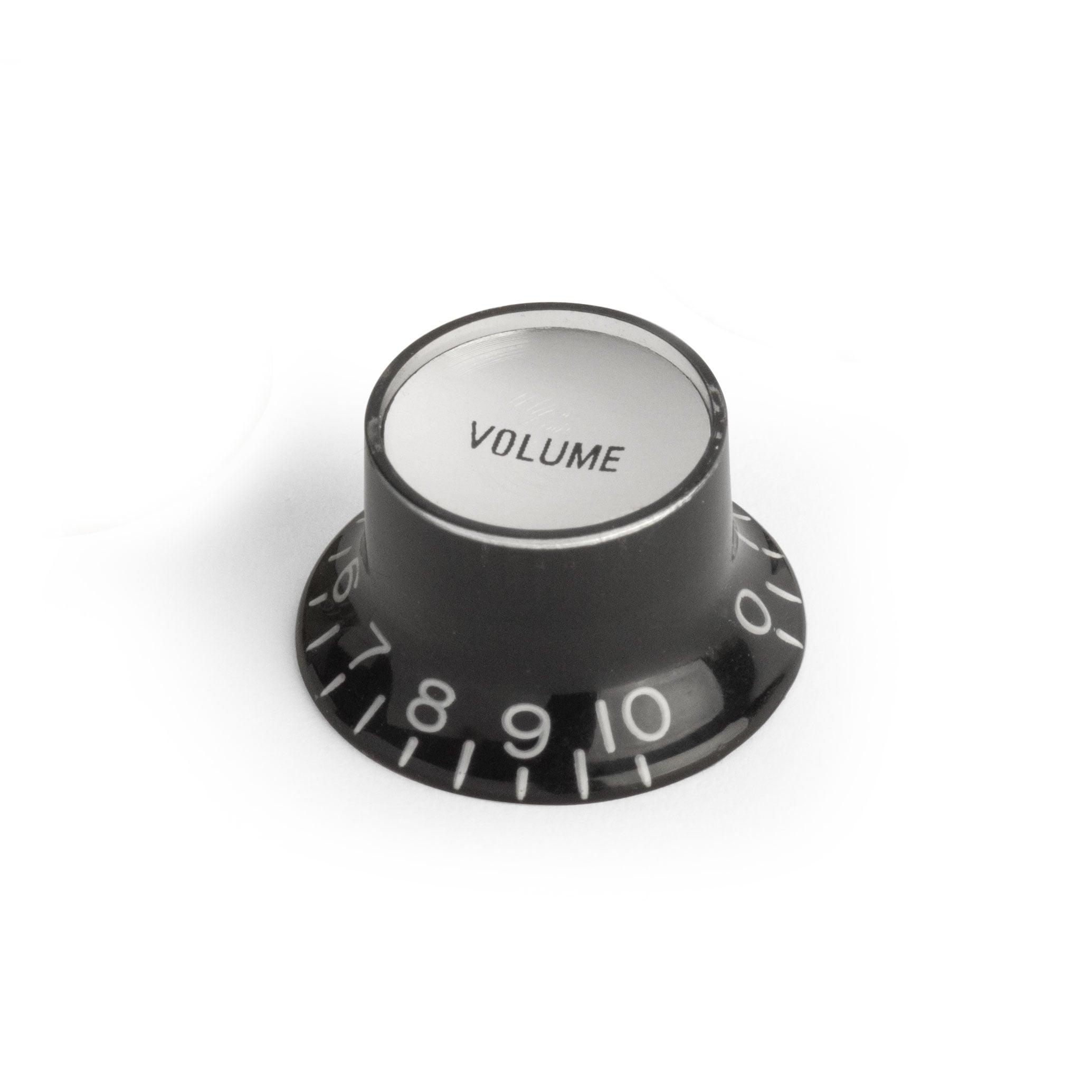 Top Hat Bell Reflector Knob, Black Volume, coarse knurled for Alpha