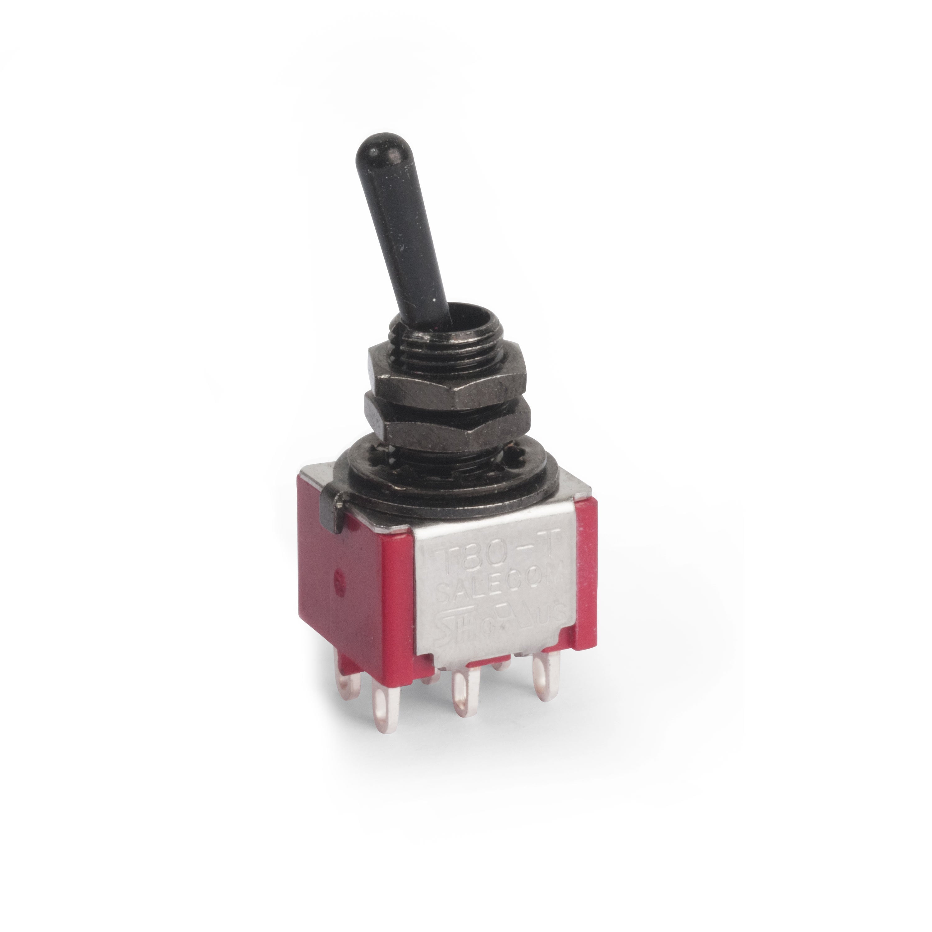 Mini Toggle Switches, DPDT, On/On black