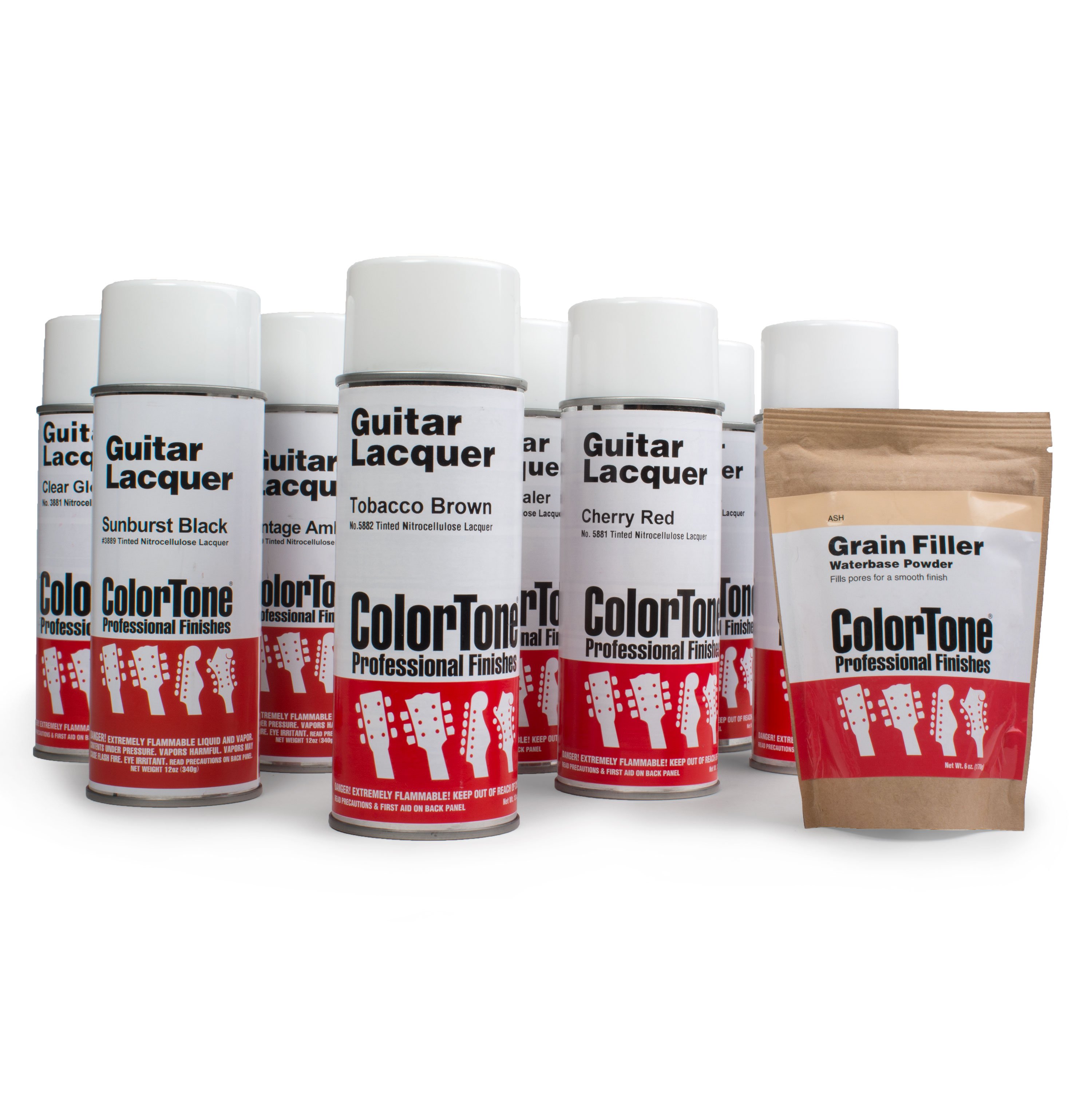 ColorTone Aerosol Finishing Set for 3-Tone Tobacco Sunburst, For Ash