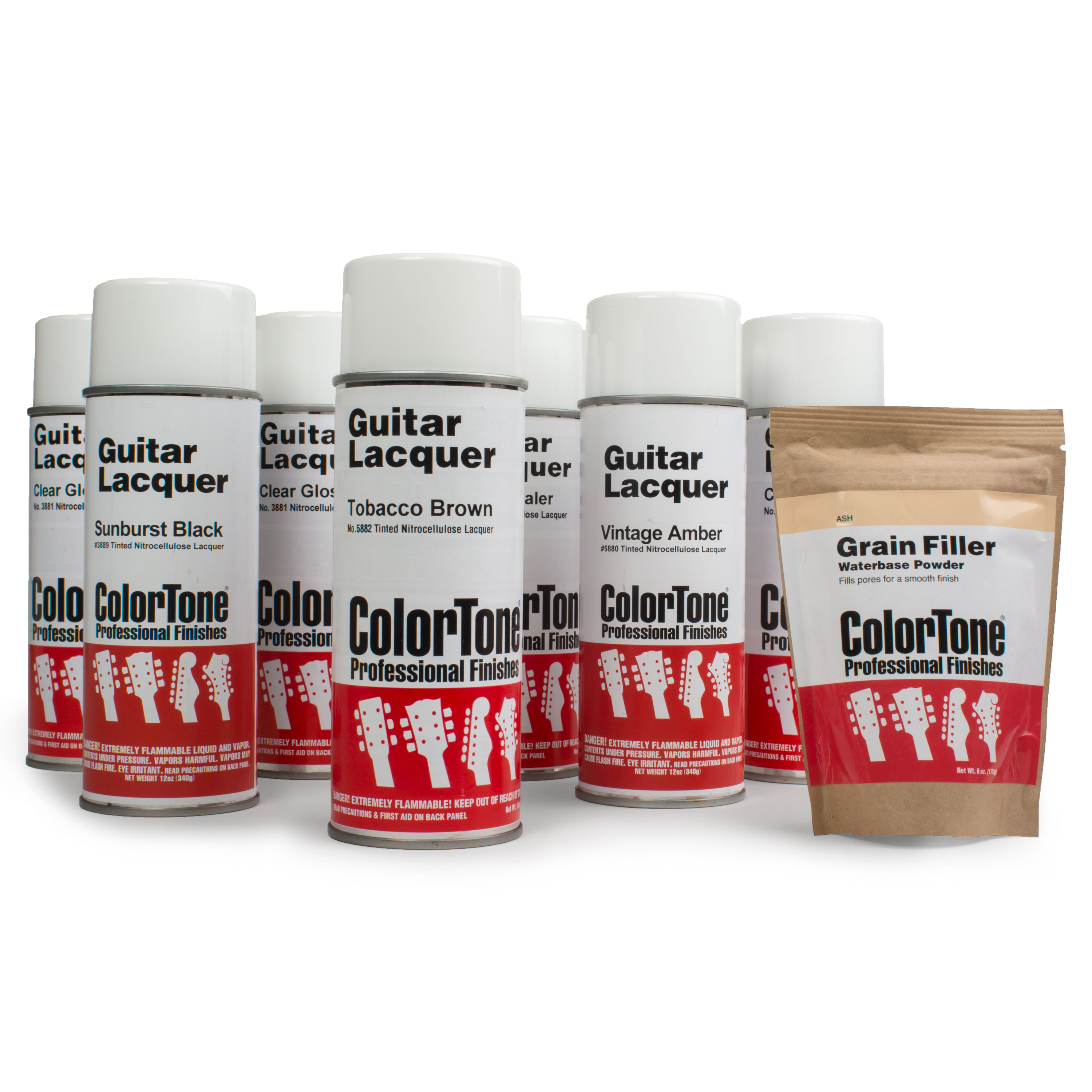 ColorTone Aerosol Finishing Set for 2-Tone Tobacco Sunburst, For Ash
