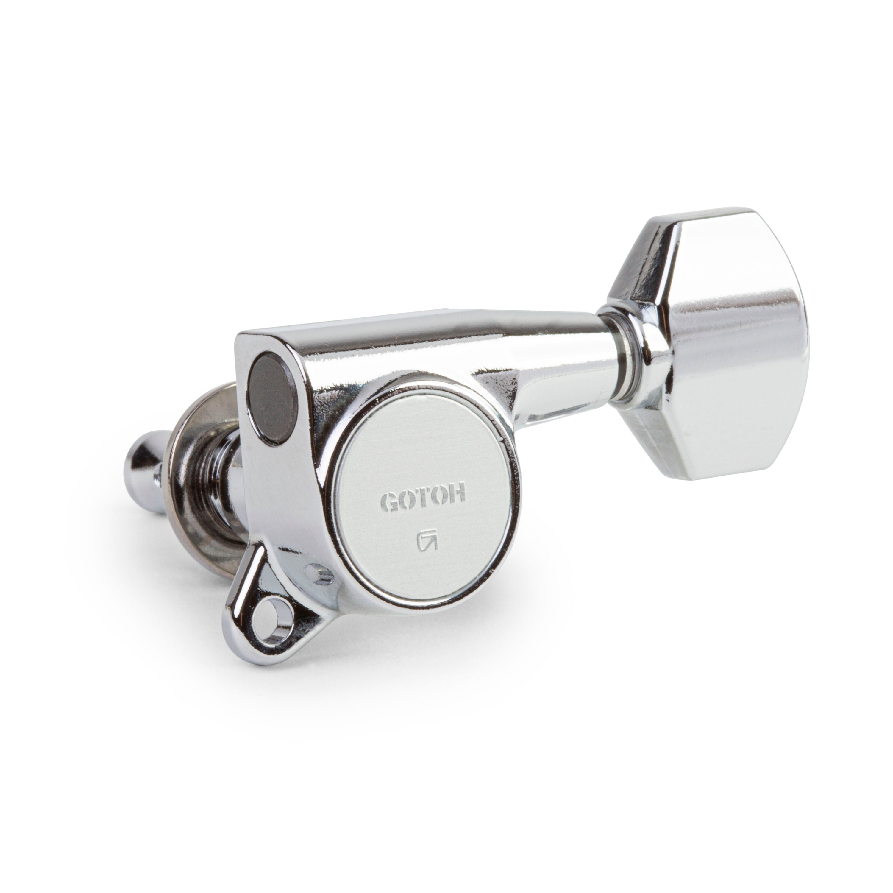 Gotoh Schaller-style Knob Individual Tuners, Chrome, individual left-side