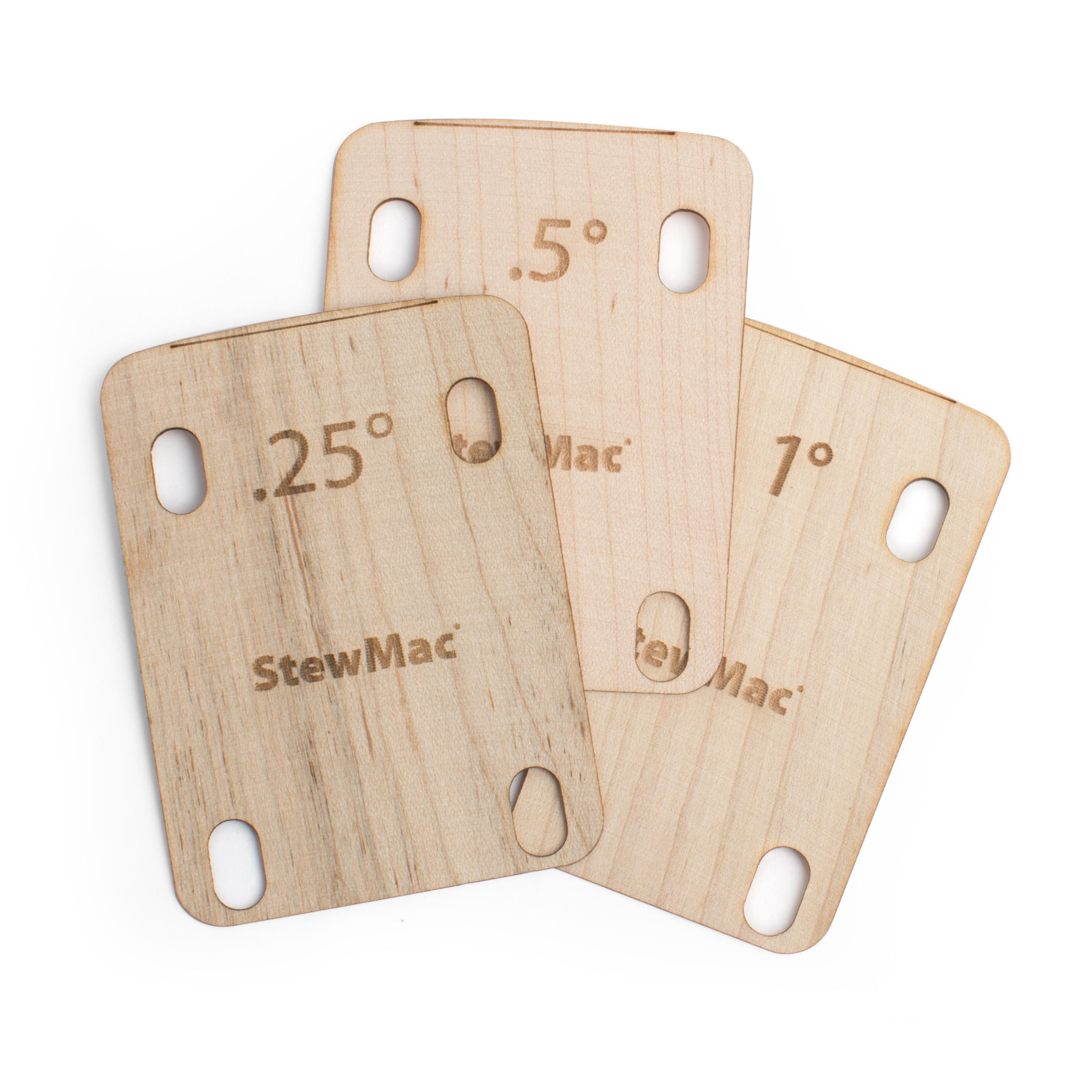 StewMac Neck Shims for Guitar, Shaped, Set of 3