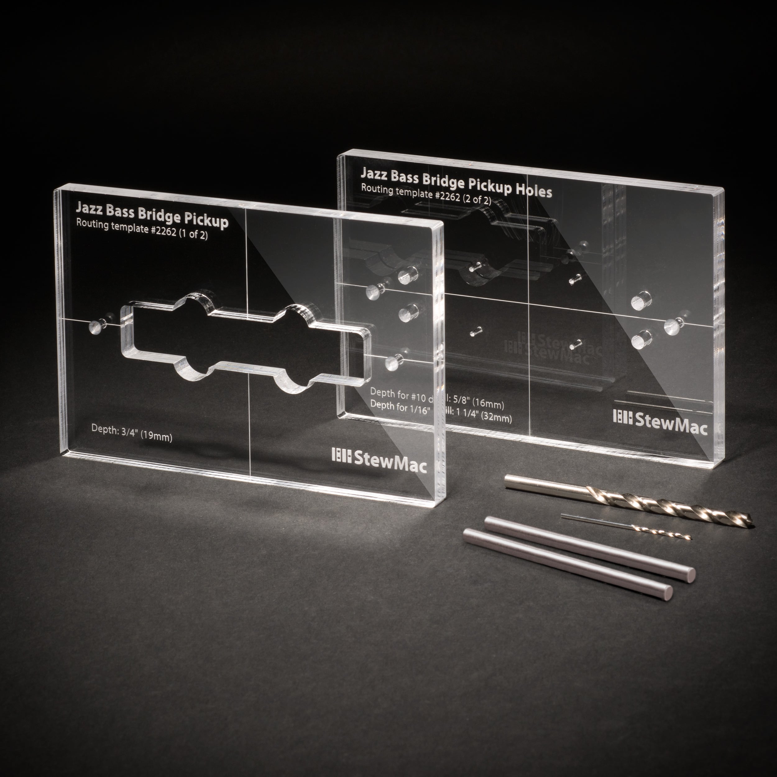 Pickup Routing Templates for Jazz Bass, Set for Bridge Pickup