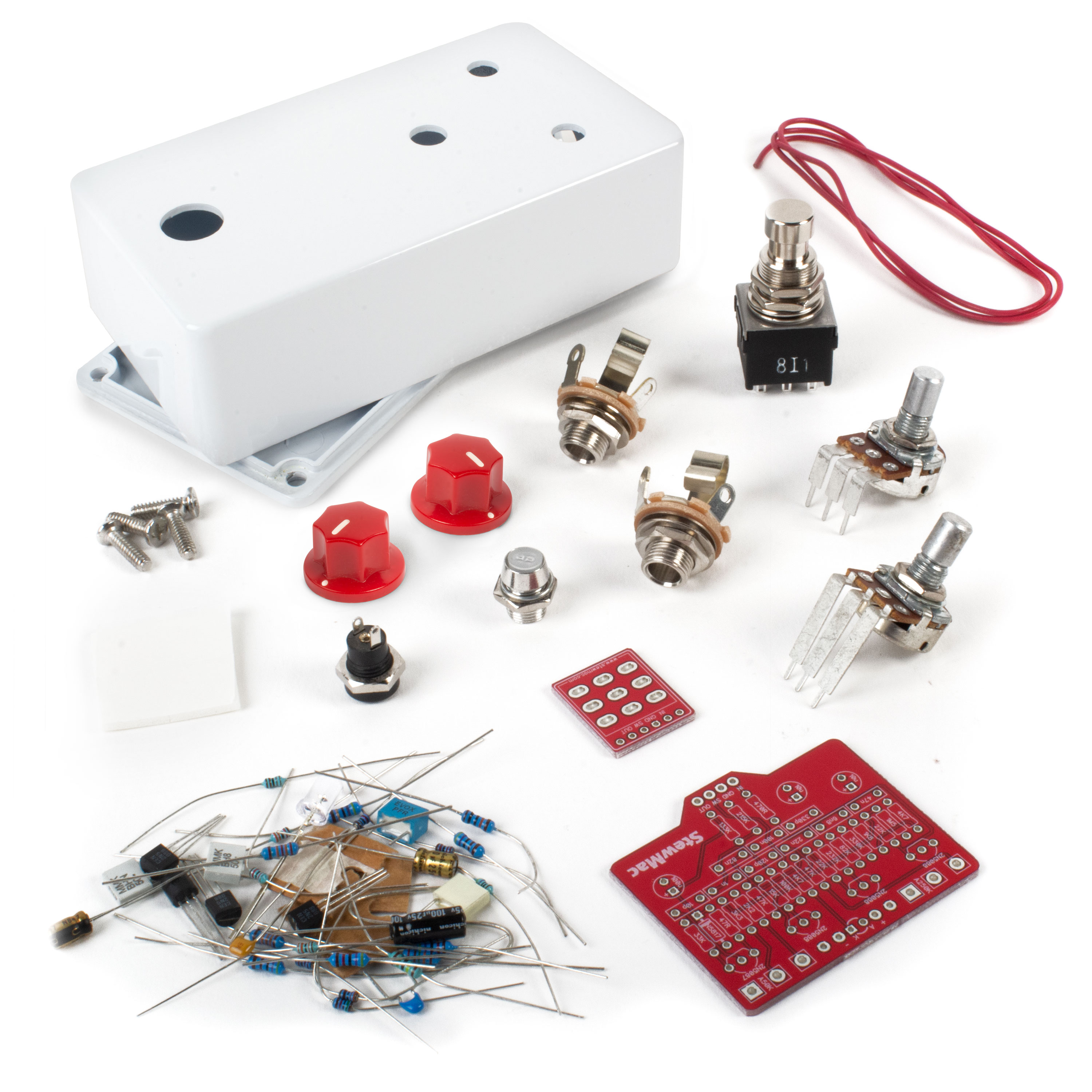 StewMac EC Expander DIY Pedal Kit, With White Enclosure