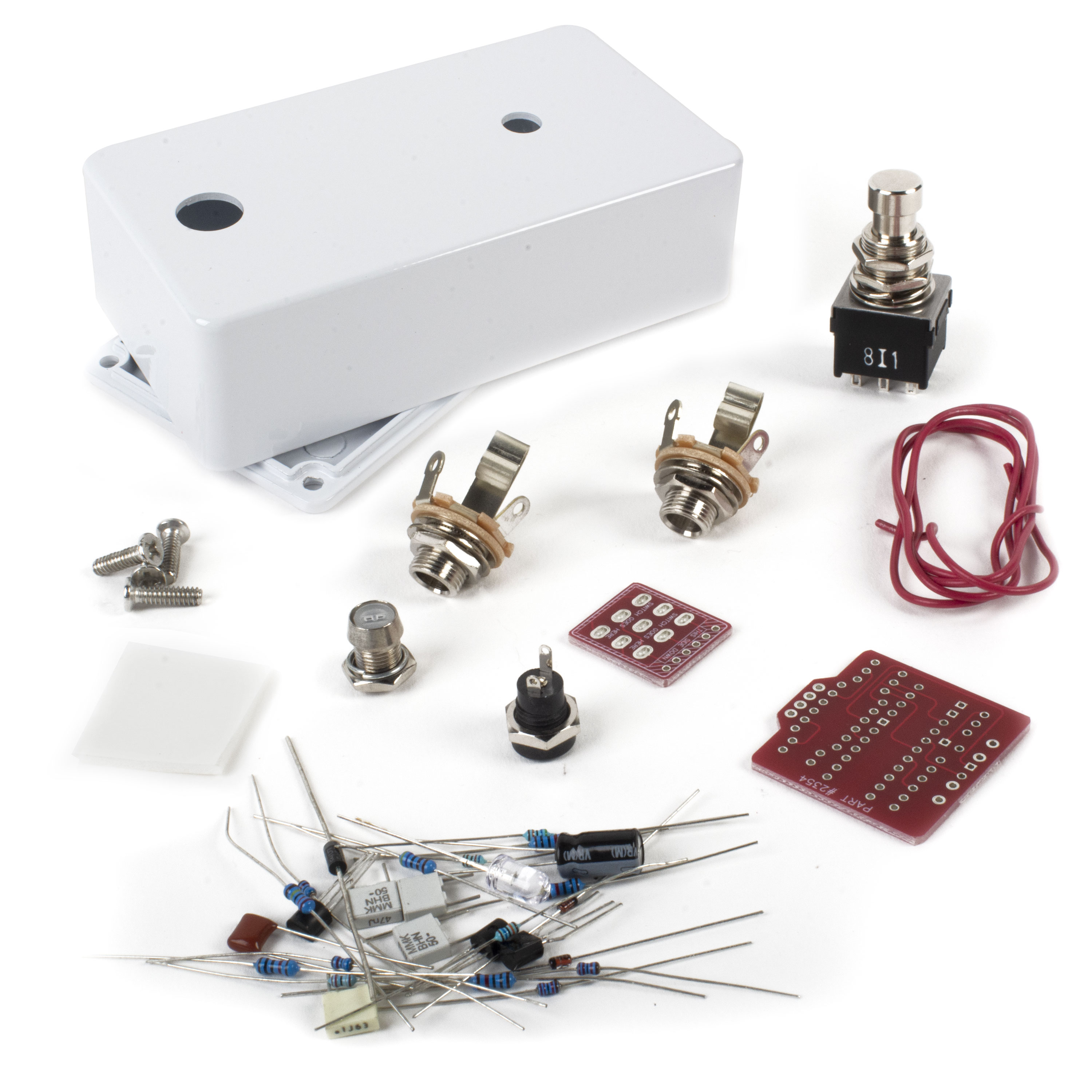 StewMac Interval Fuzz DIY Pedal Kit, With White Enclosure