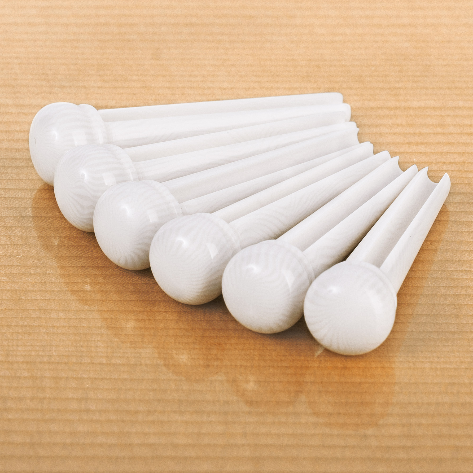 Waverly Ivoroid Bridge Pins, Slotted, oversized with no dot, set of 6