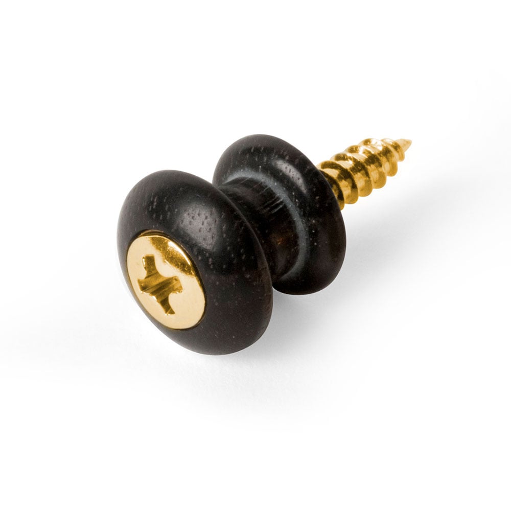 Waverly Guitar Strap Button, Ebony button, gold screw