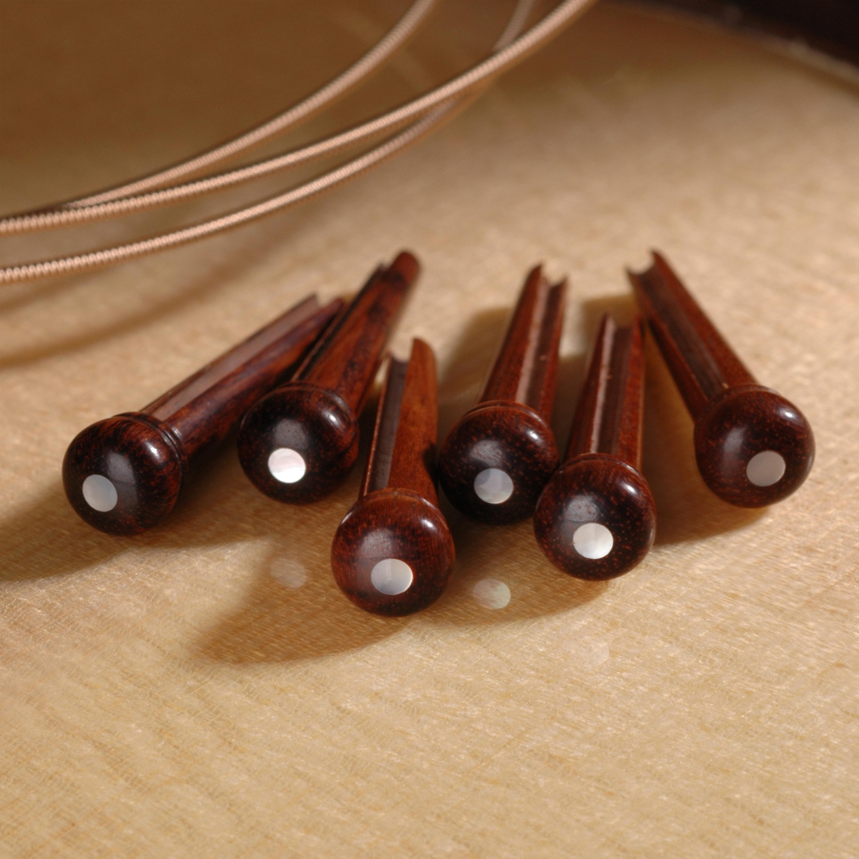 Waverly Snakewood Bridge Pins with Shell Inlay, Slotted with pearl dot, set of 6