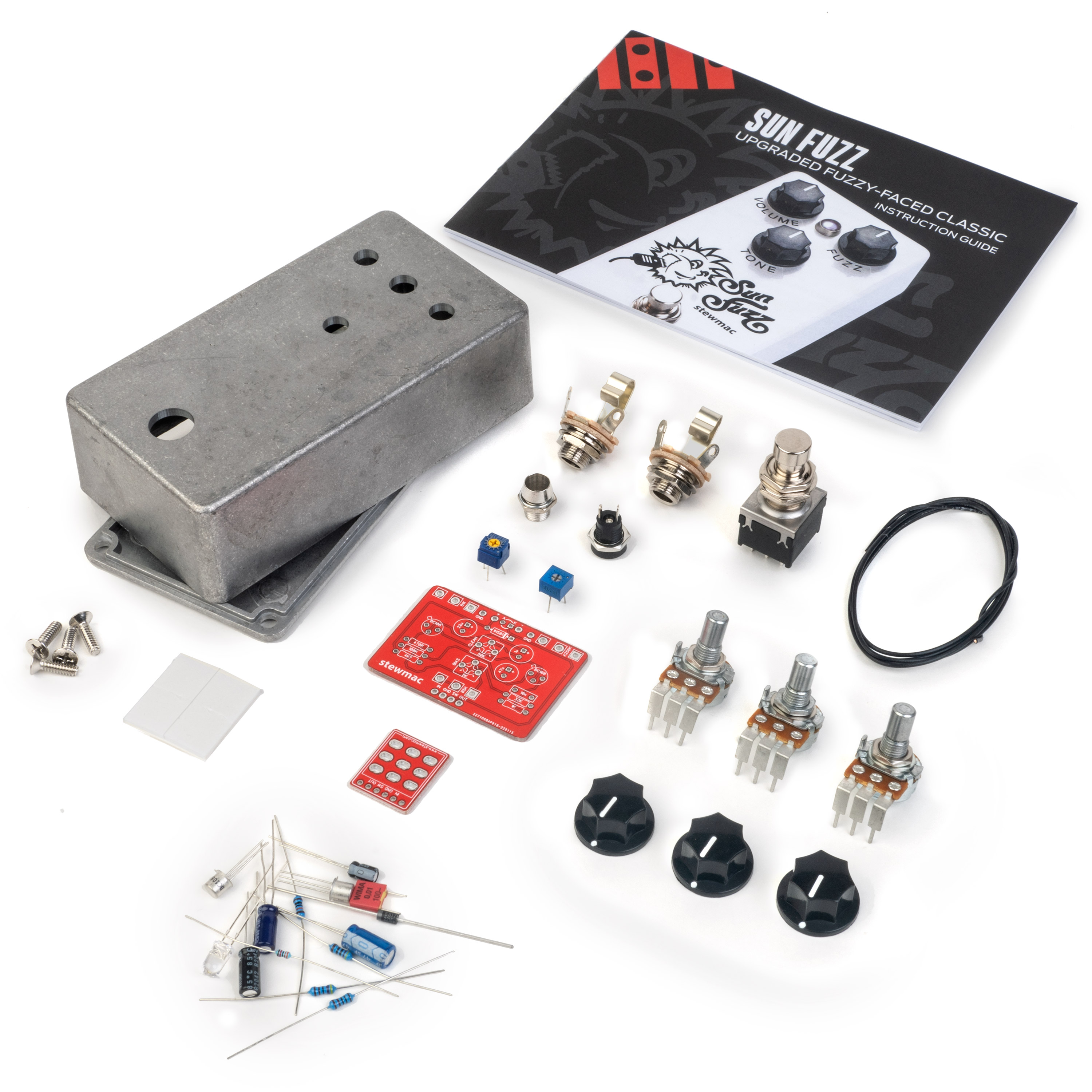 StewMac Sun Fuzz DIY Pedal Kit, With Bare Enclosure