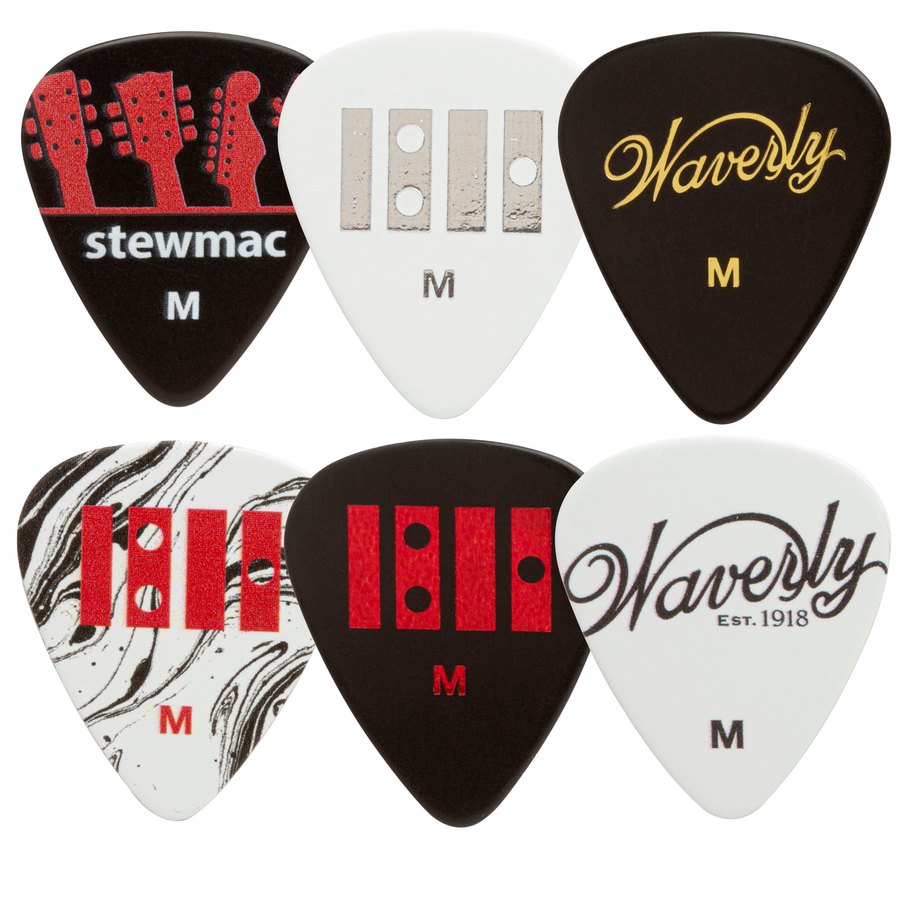 StewMac Pick Collection No.1, Medium - 6 pack