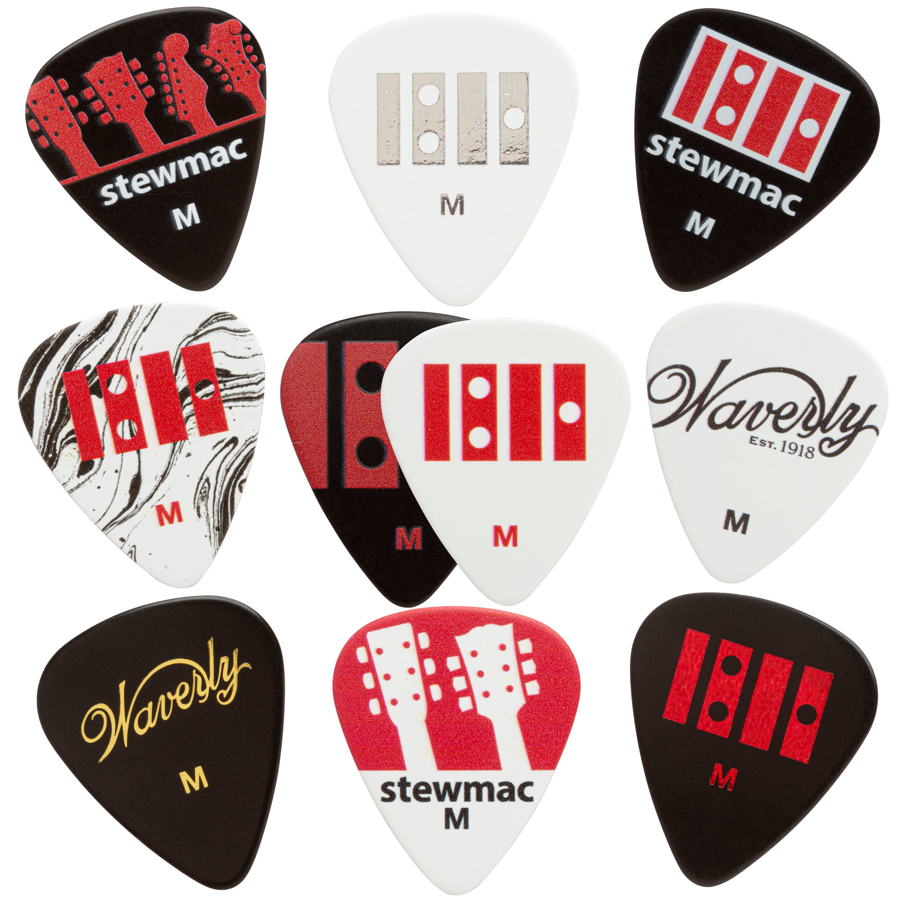 StewMac Pick Collection No.1, Medium - 10 pack