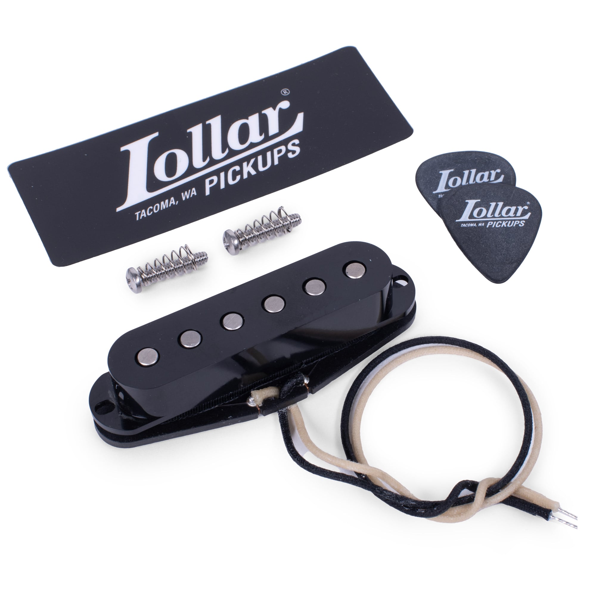 Lollar Pickups for Strat - Exclusively for StewMac, Neck Position, Black Cover