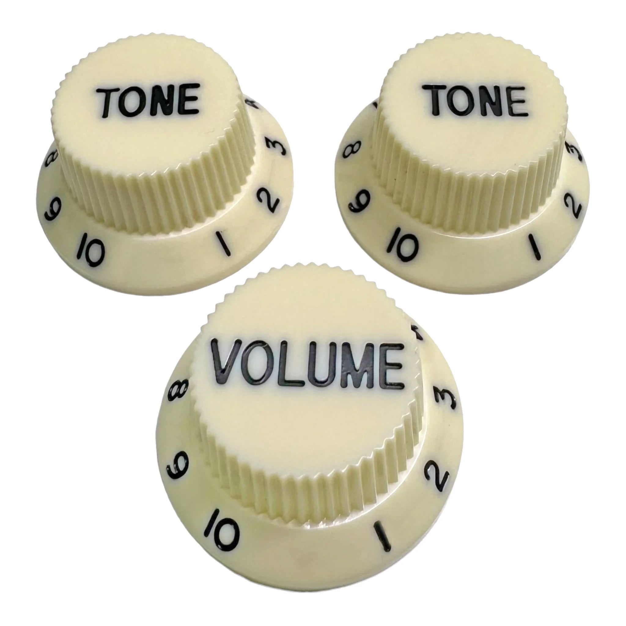 StewMac Volume + Tone Knobs for Strat - Set of 3, Parchment