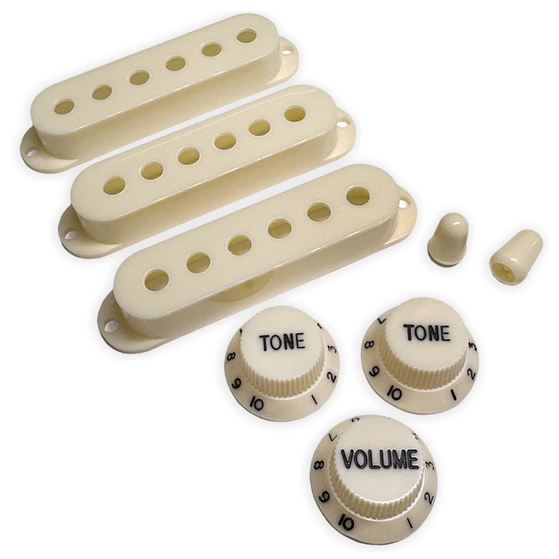  StewMac Knobs + Pickup Cover Set with Vintage Spacing