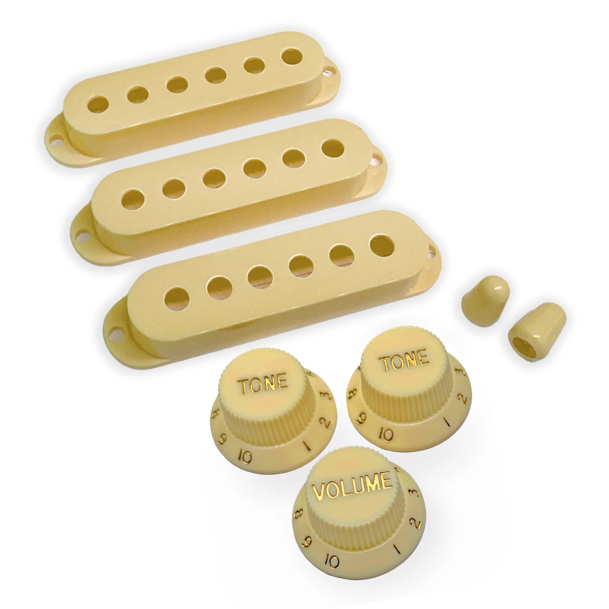  StewMac Knobs + Pickup Cover Set with Vintage Spacing