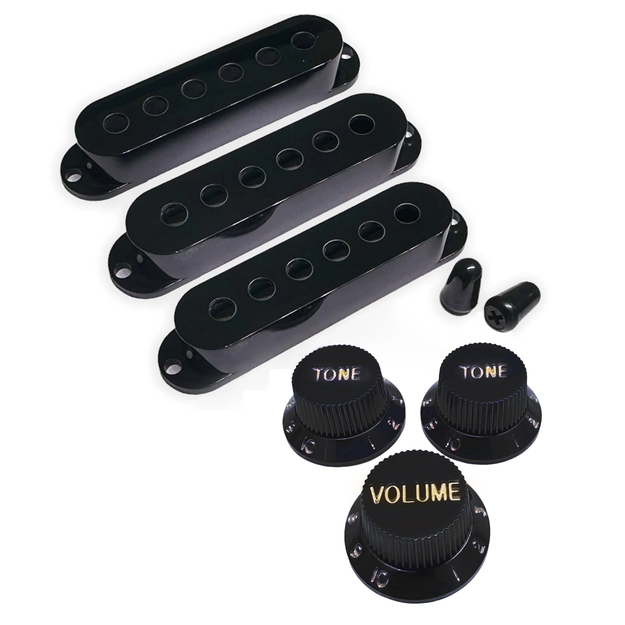  StewMac Knobs + Pickup Cover Set with Vintage Spacing
