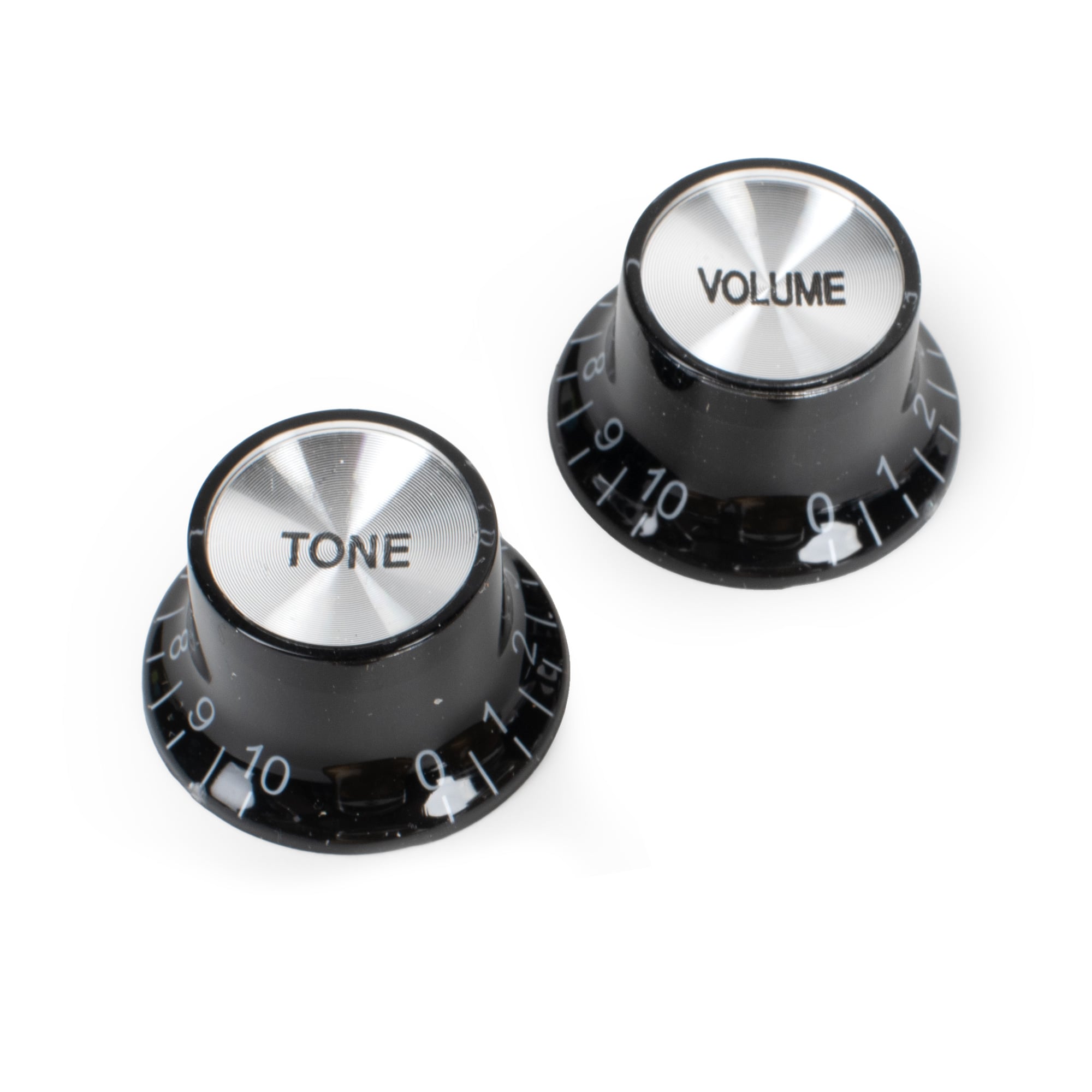 StewMac Top Hat Bell Reflector Knob - Set of 2, Black