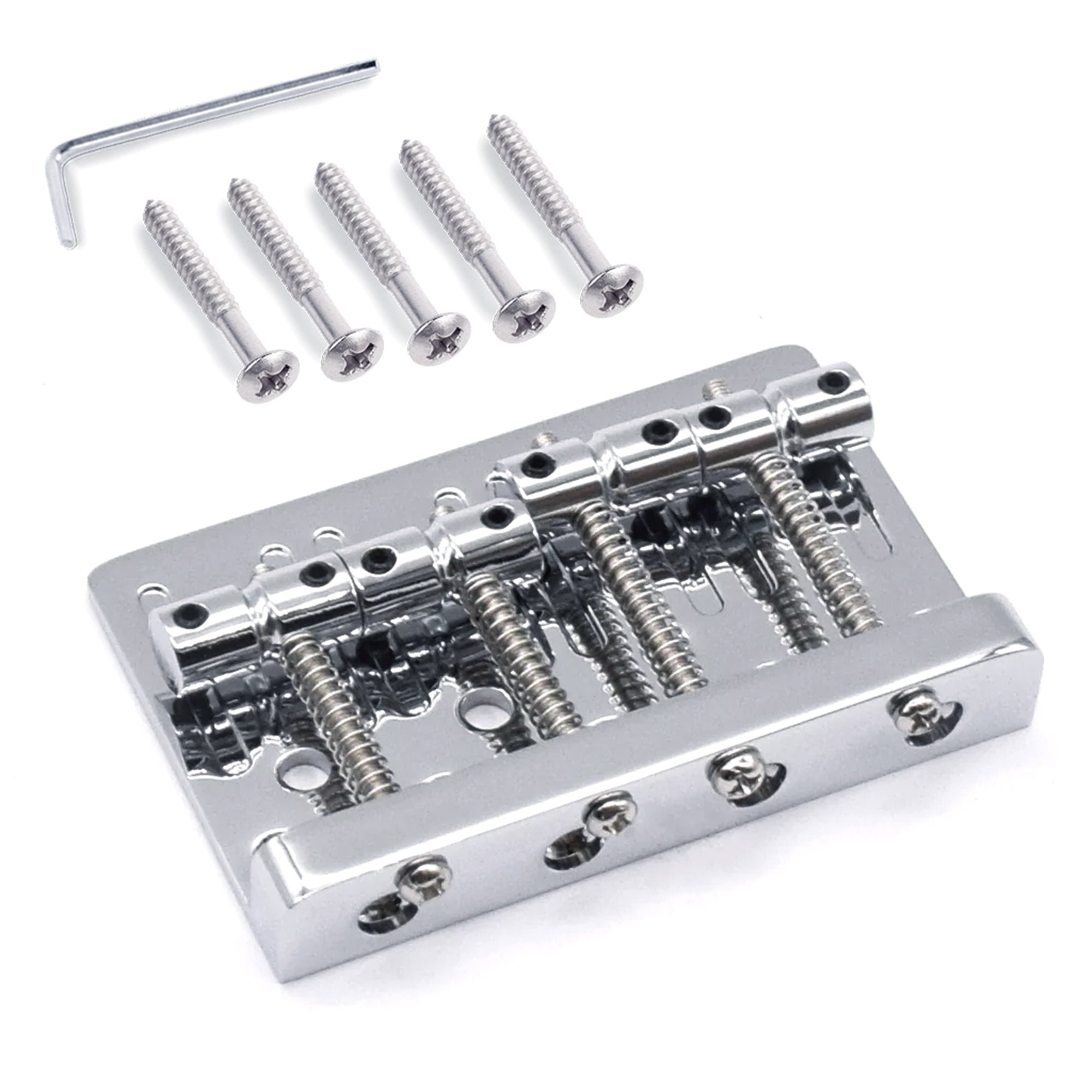 StewMac Dual-Load Bass Bridge, Chrome