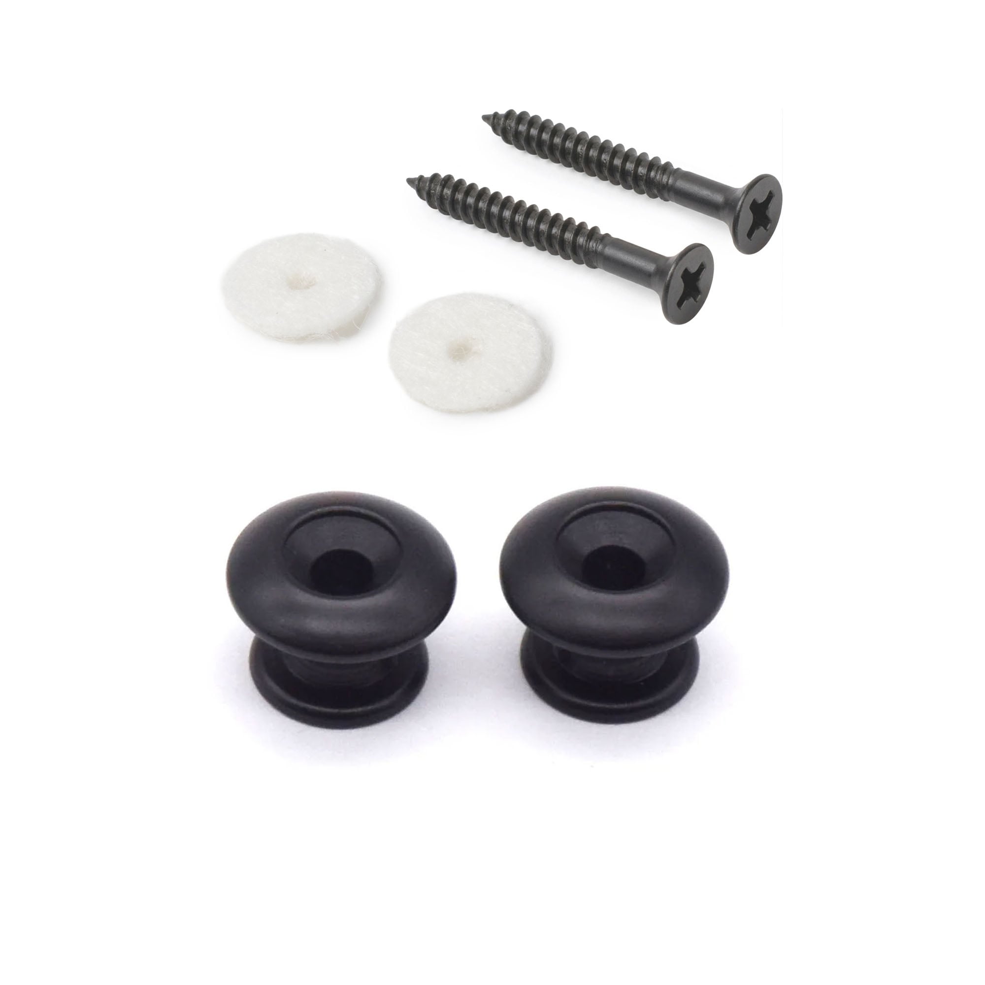 StewMac Strap Buttons, Black, Set of 2