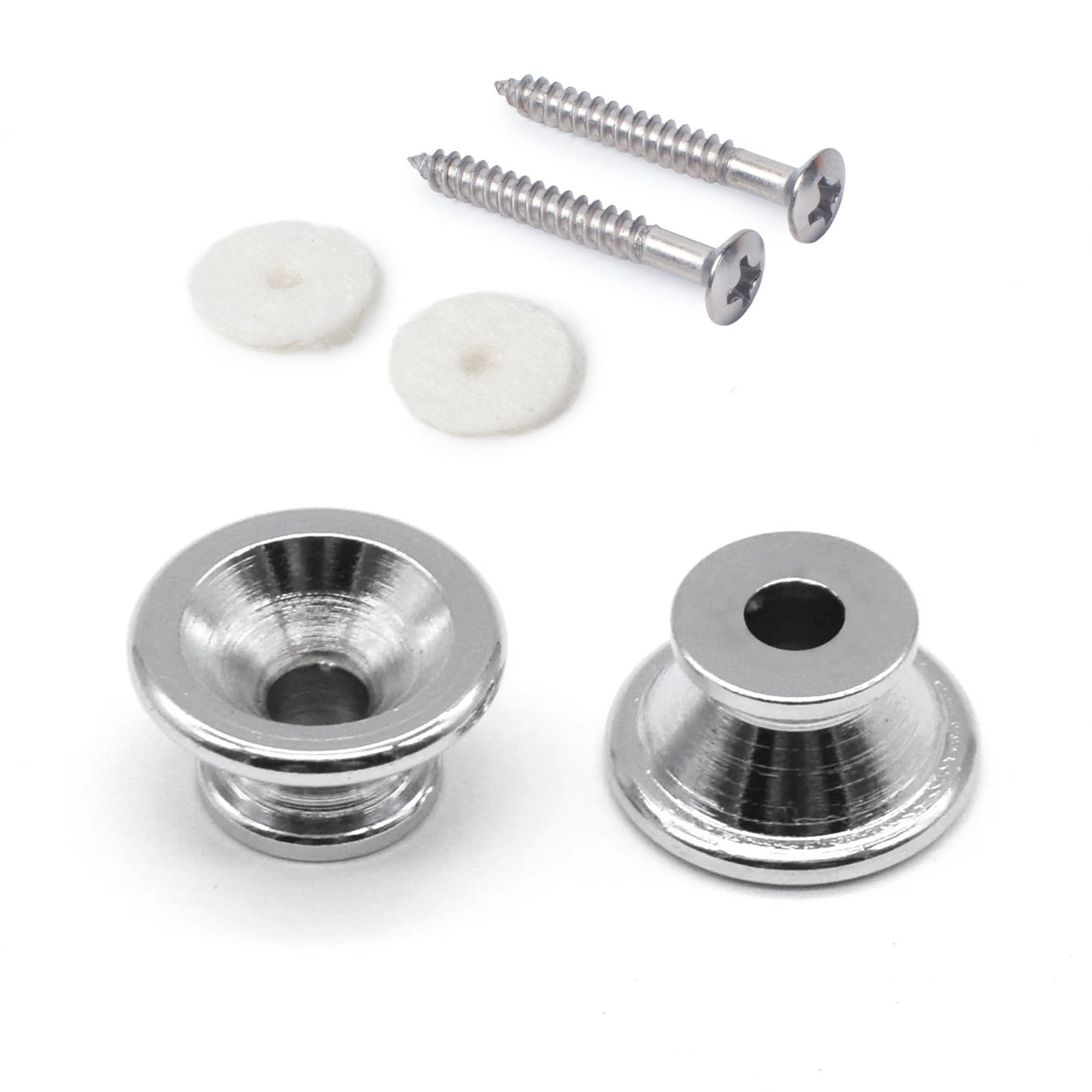 StewMac Large Strap Buttons, Chrome, Set of 2