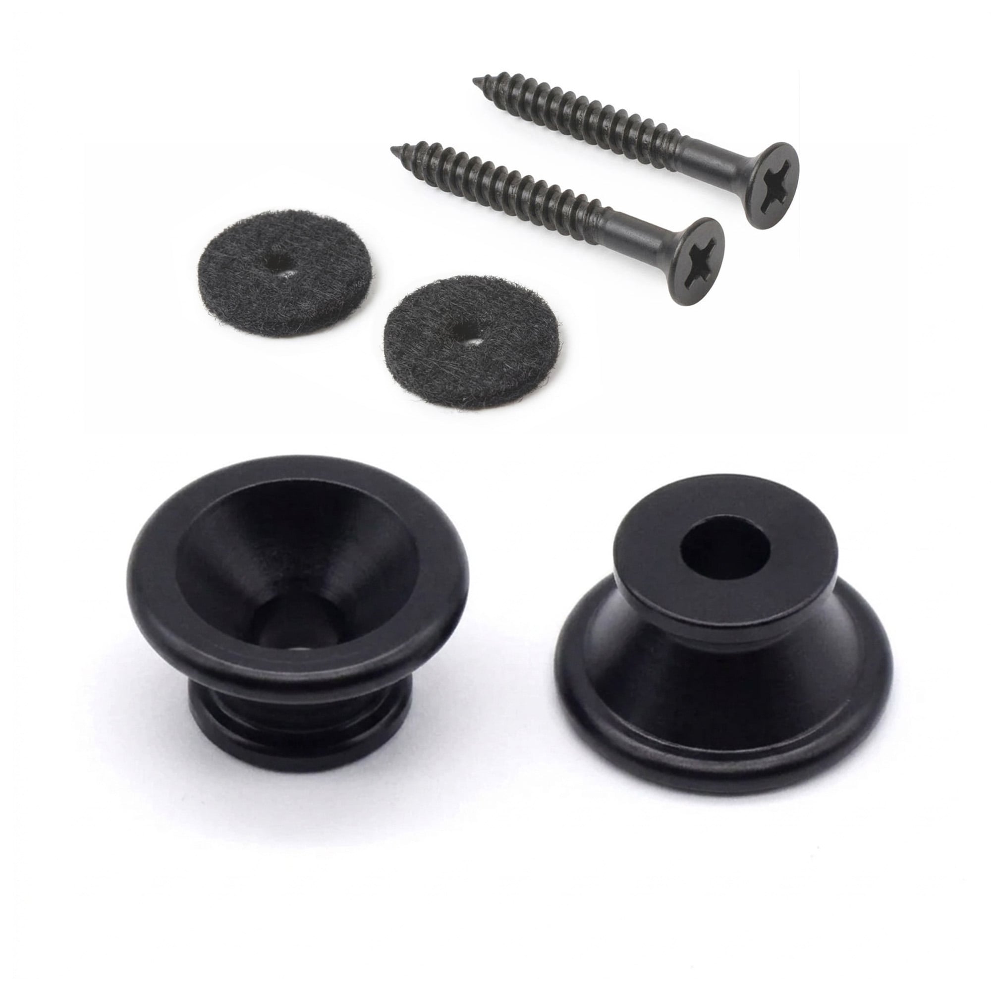 StewMac Large Strap Buttons, Black, Set of 2