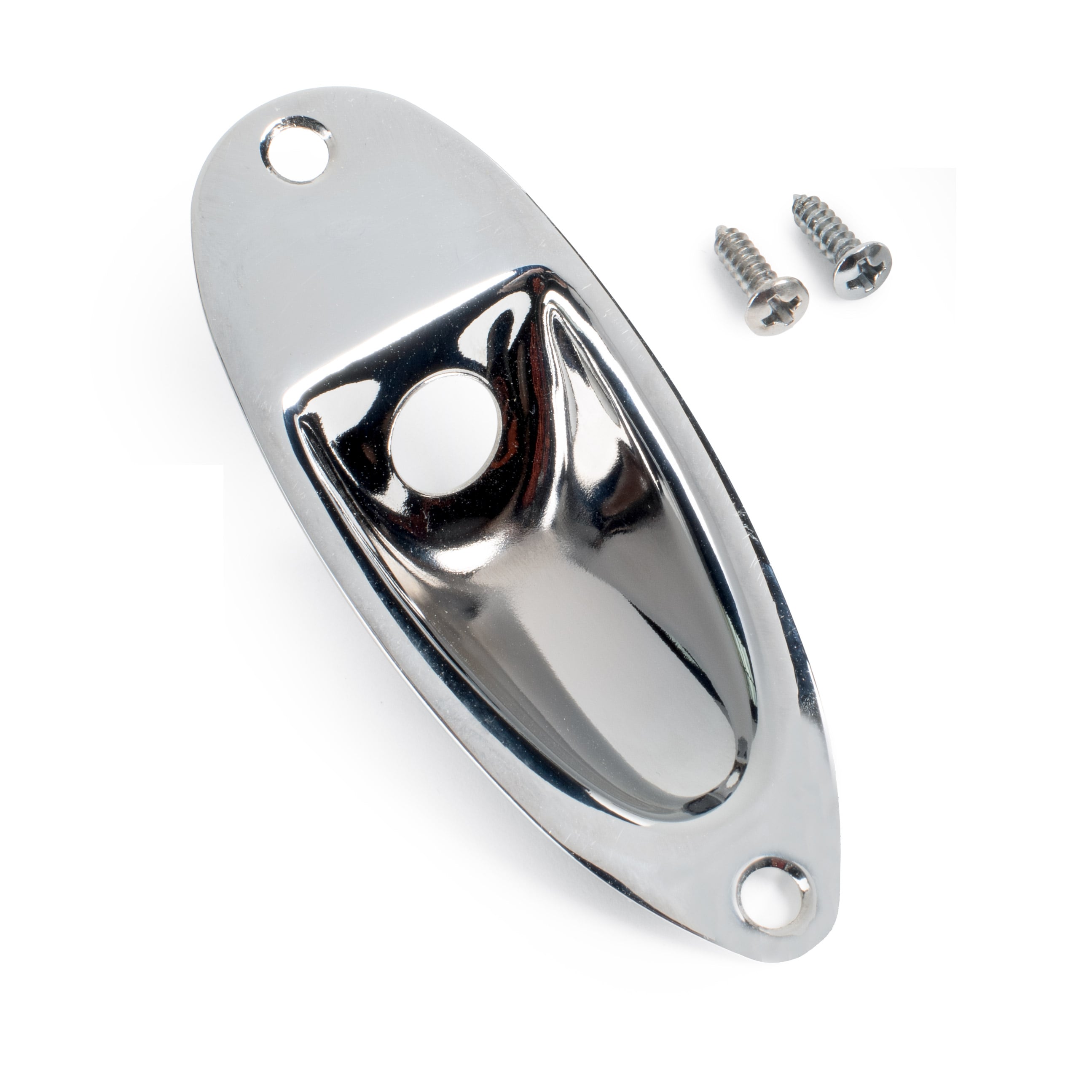 StewMac Jack Plate for Strat, Chrome