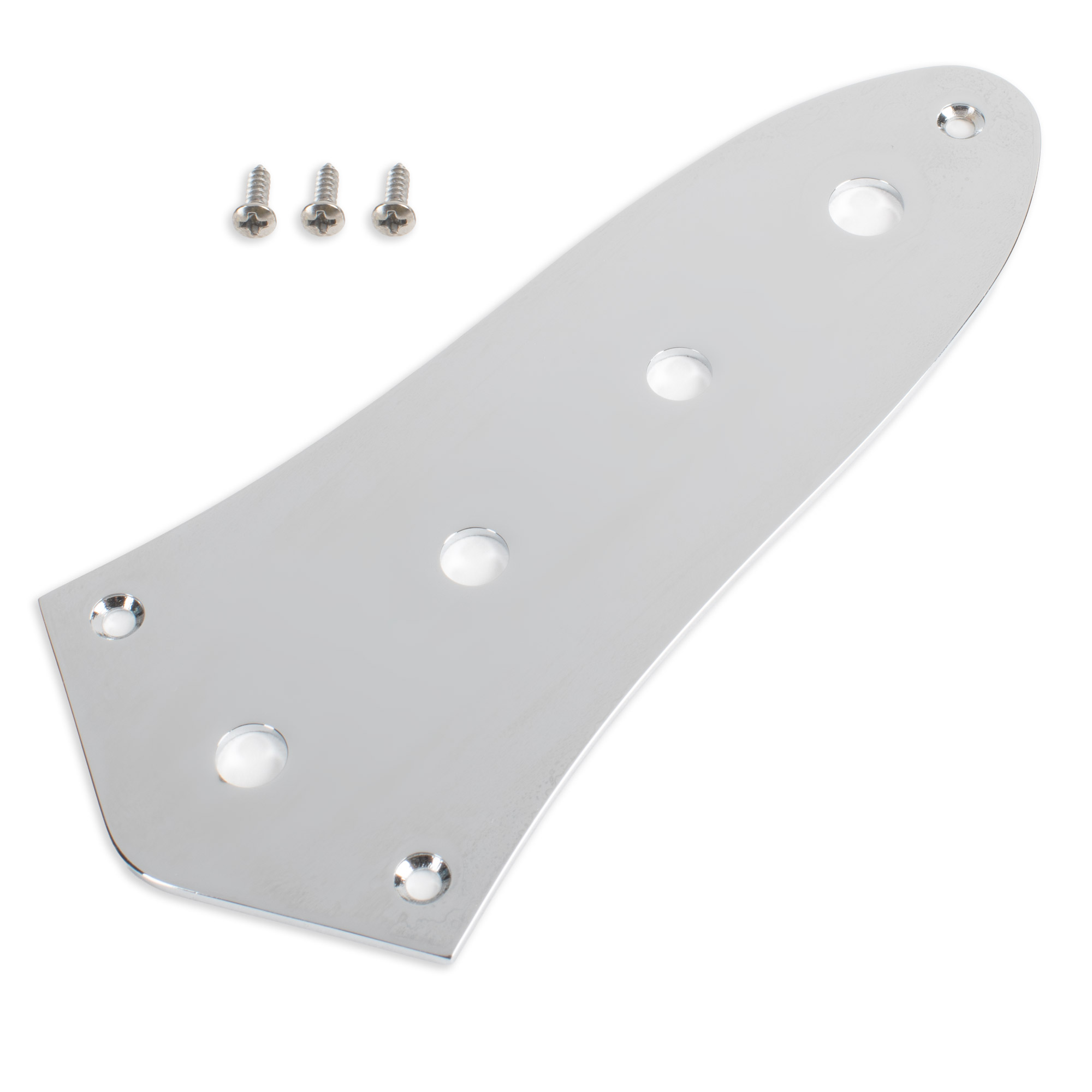 StewMac Control Plate for Jazz Bass, 4-hole, Chrome