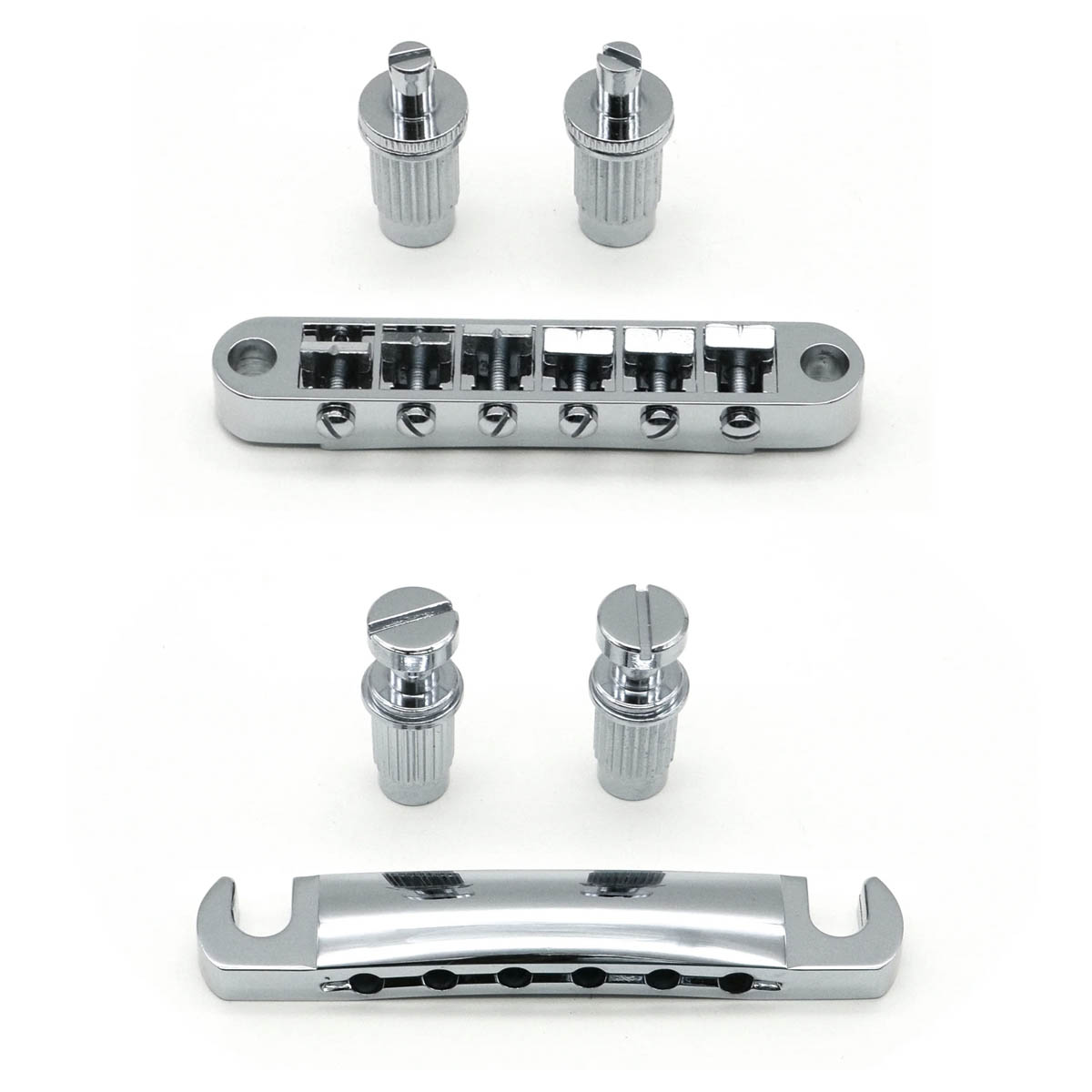 StewMac Tune-o-matic Bridge and Tailpiece, Chrome